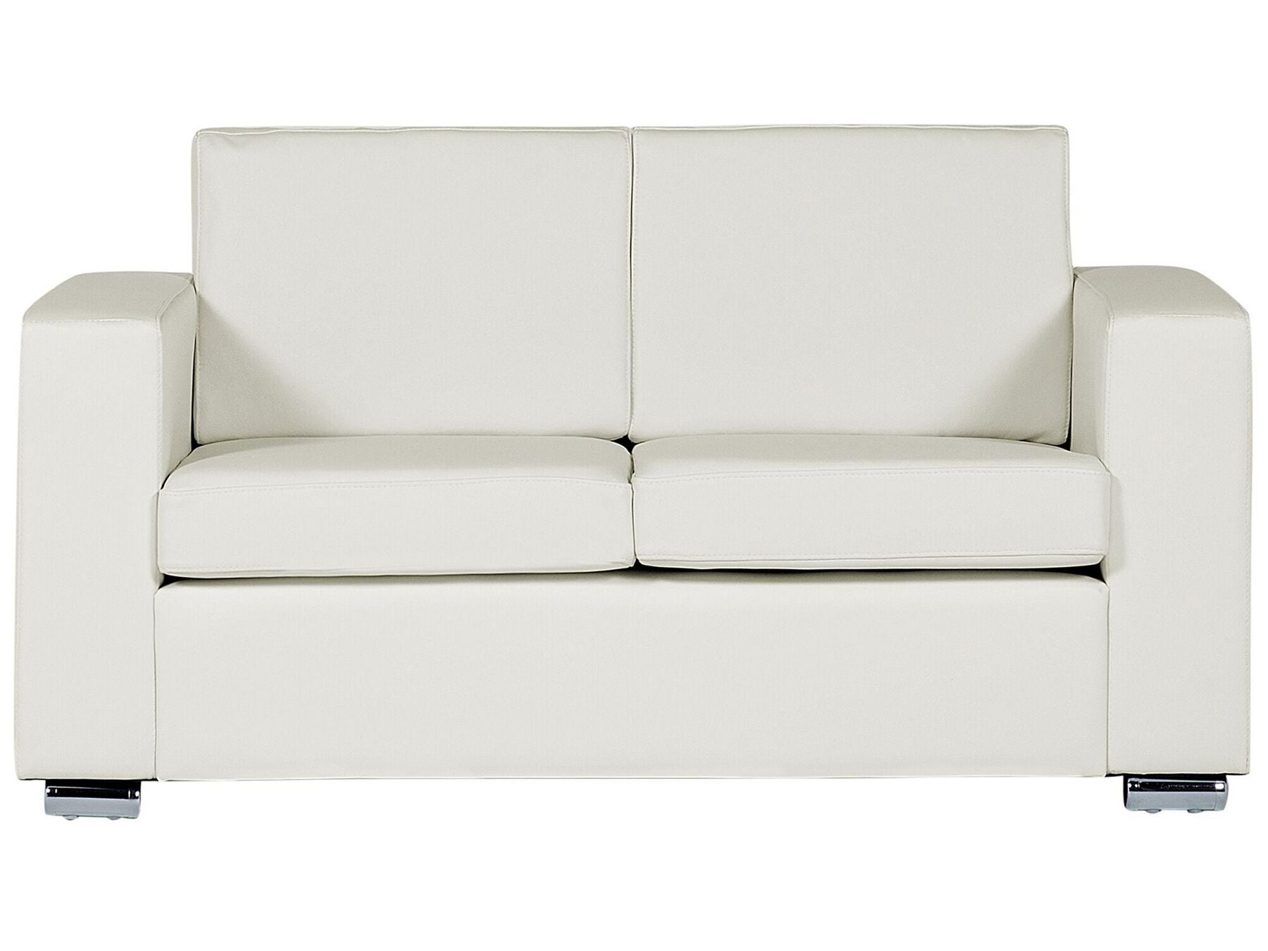2 Seater Leather Sofa White HELSINKI