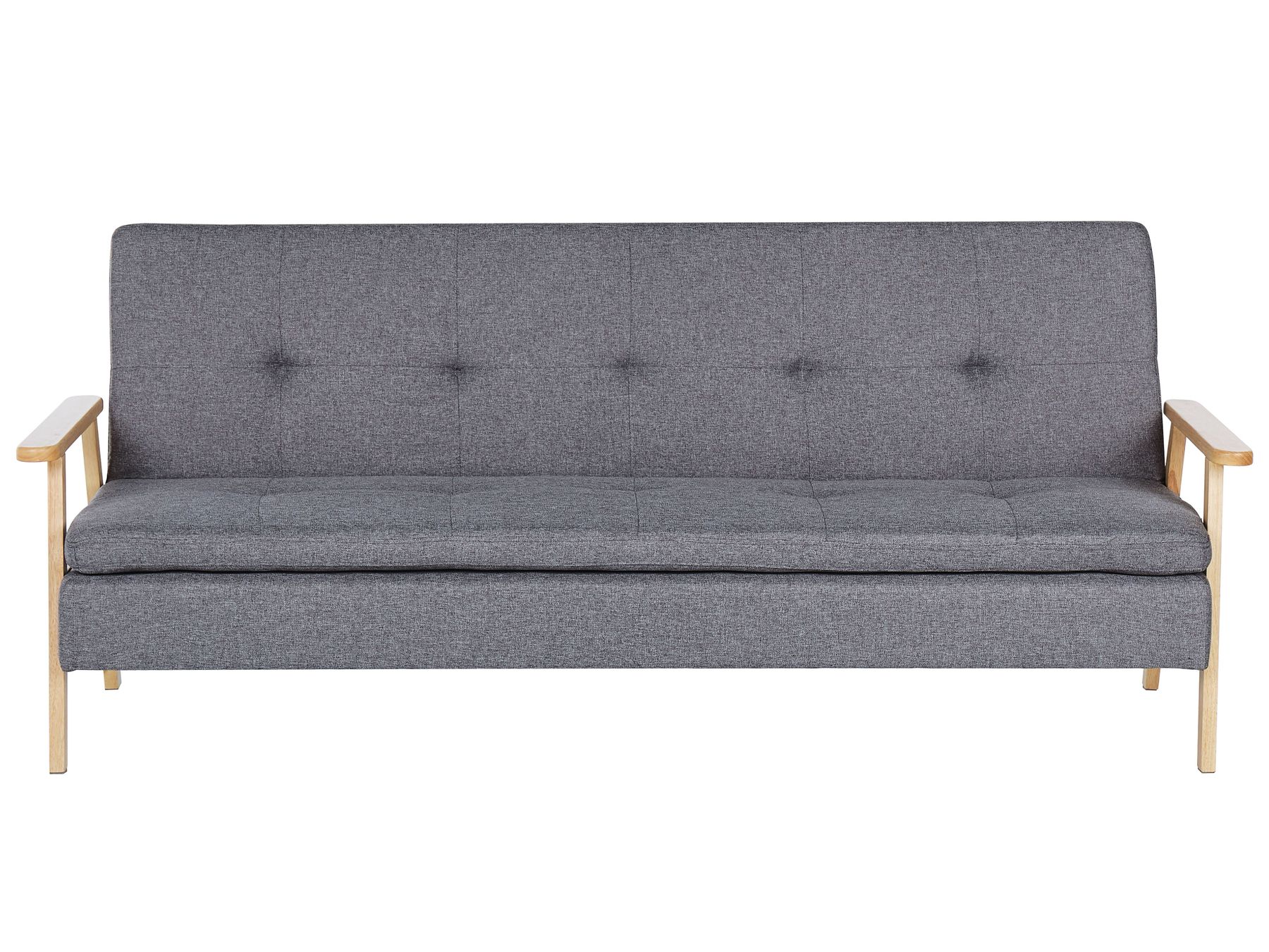 Sofa Bed TJORN Fabric Grey 3 Seater