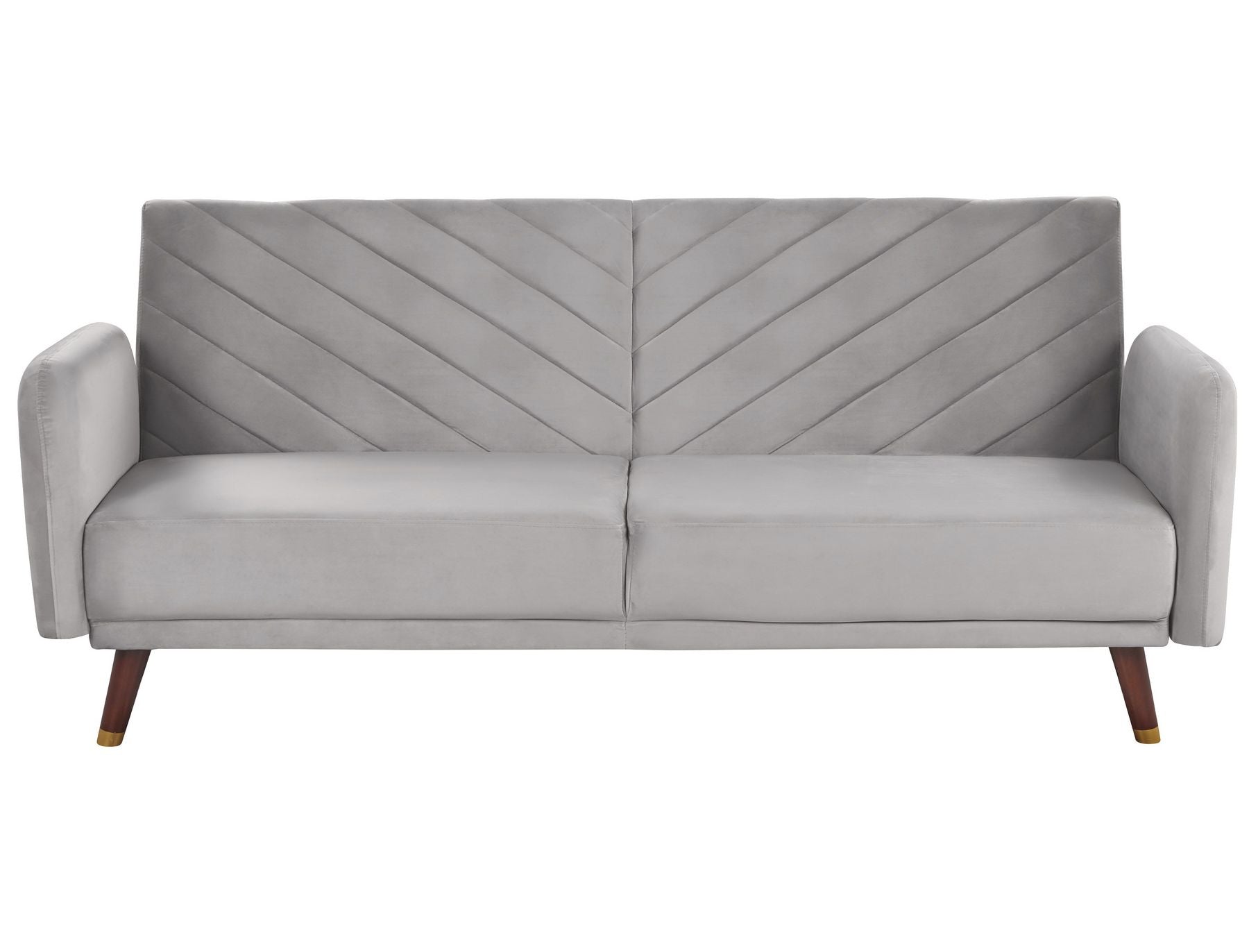 Sofa Bed SENJA Velvet Light Grey 3 Seater