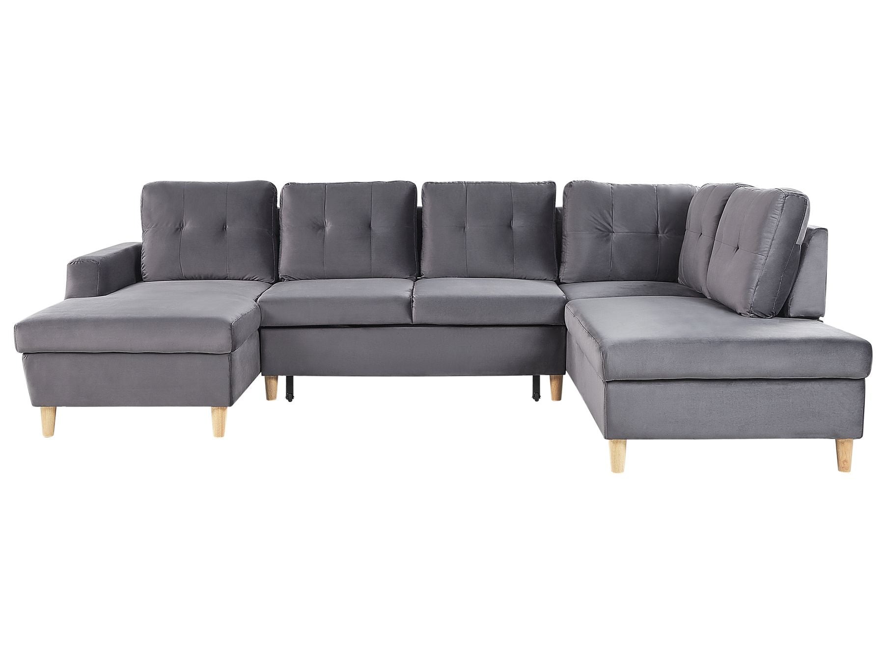 Sofa Bed LERUM Velvet Grey 4 Seater