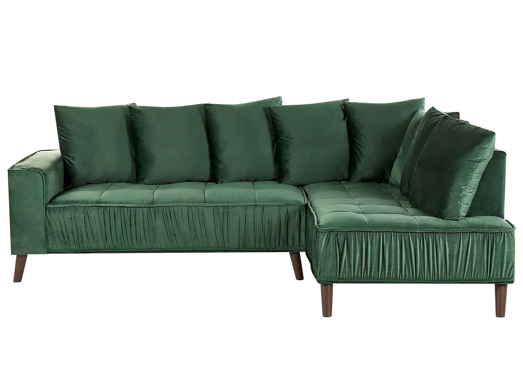 Corner Sofa GRENA Velvet Dark Green 3 Seater Left Hand