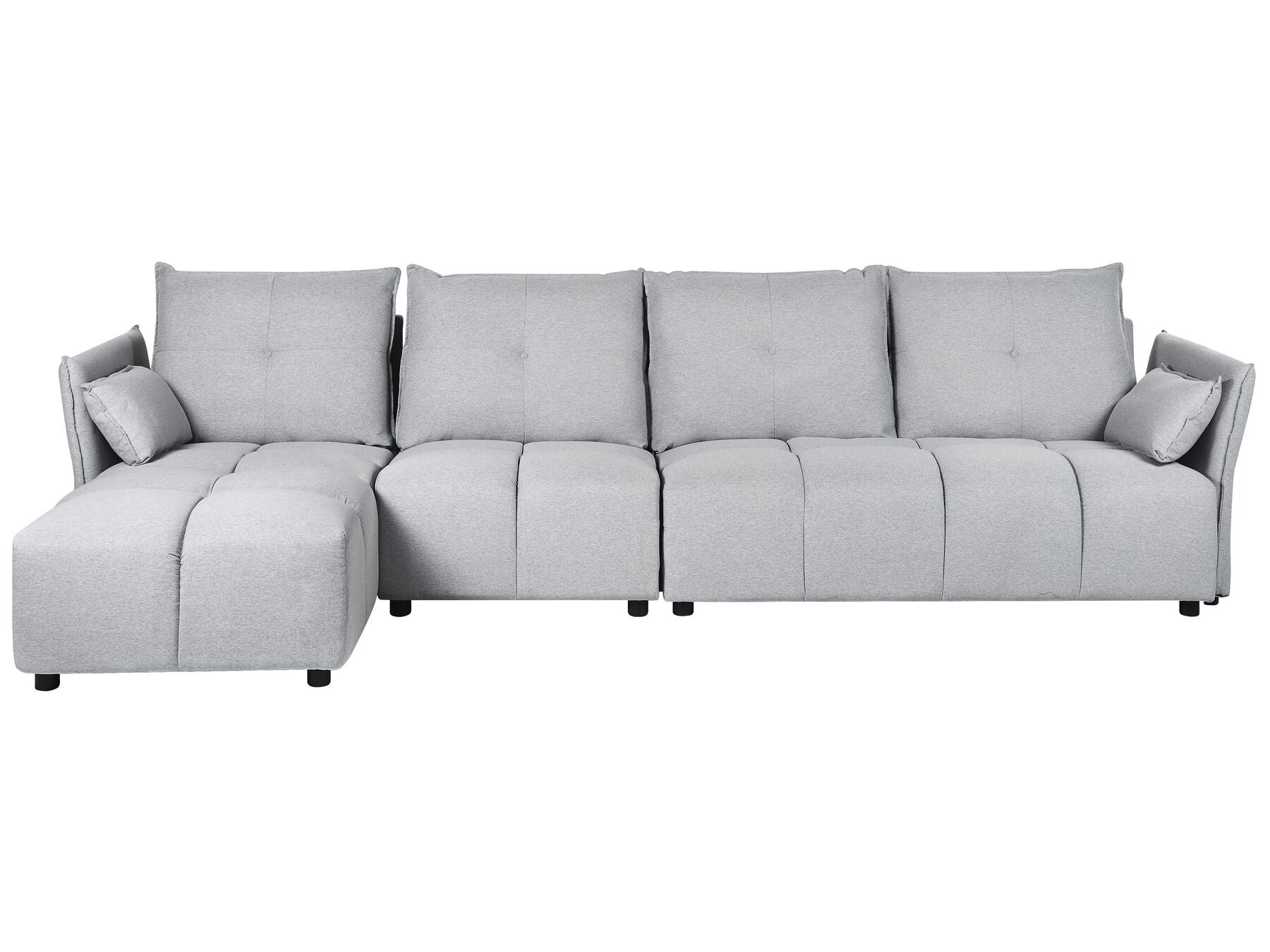 Corner Sofa TOMRA Fabric Light Grey 4 Seater Right Hand