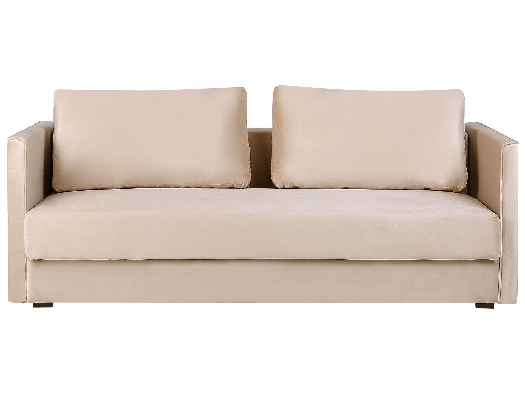 Sofa Bed EKSJO Velvet Beige with Storage 3 Seater