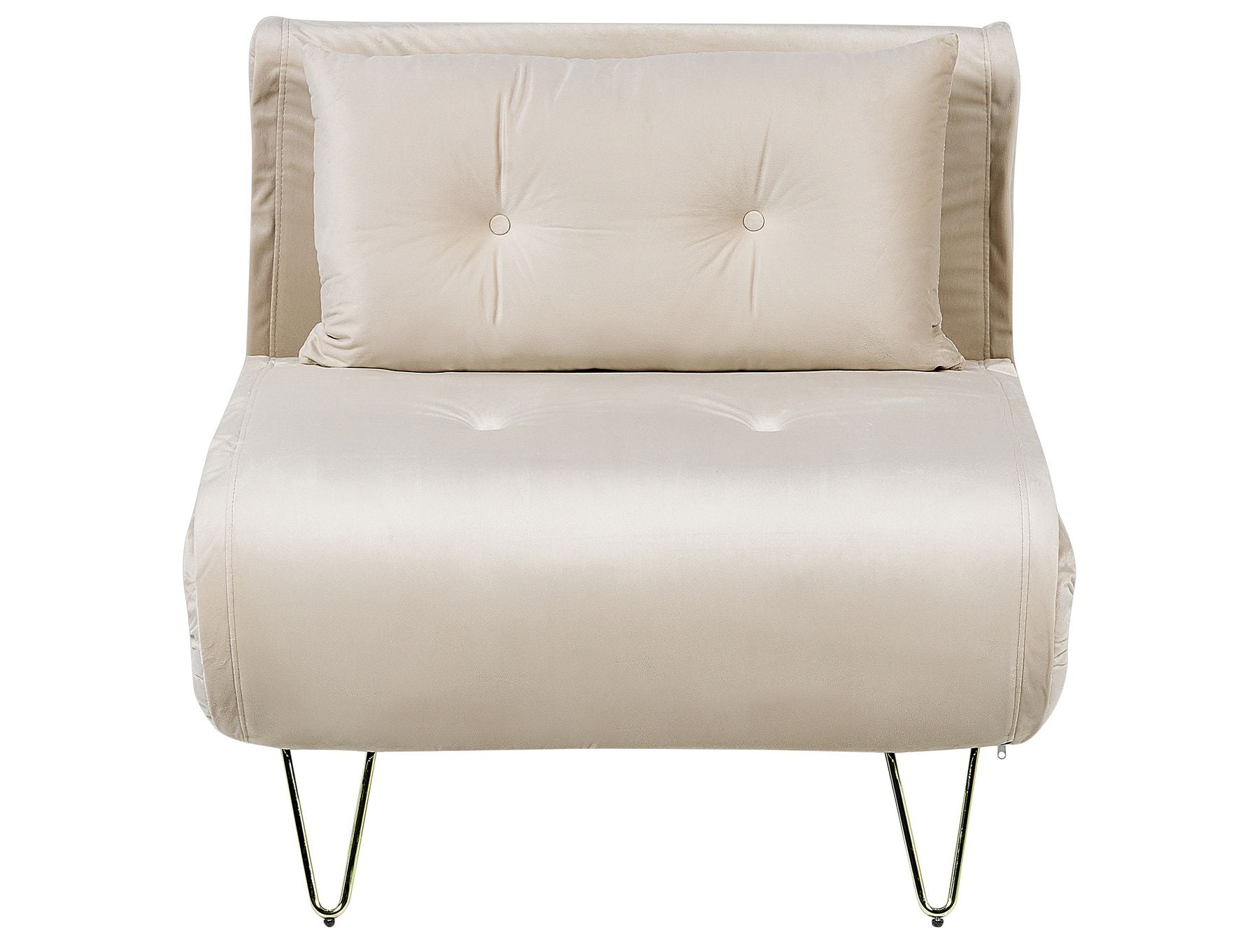 Single Sofa Bed VESTFOLD Velvet Beige