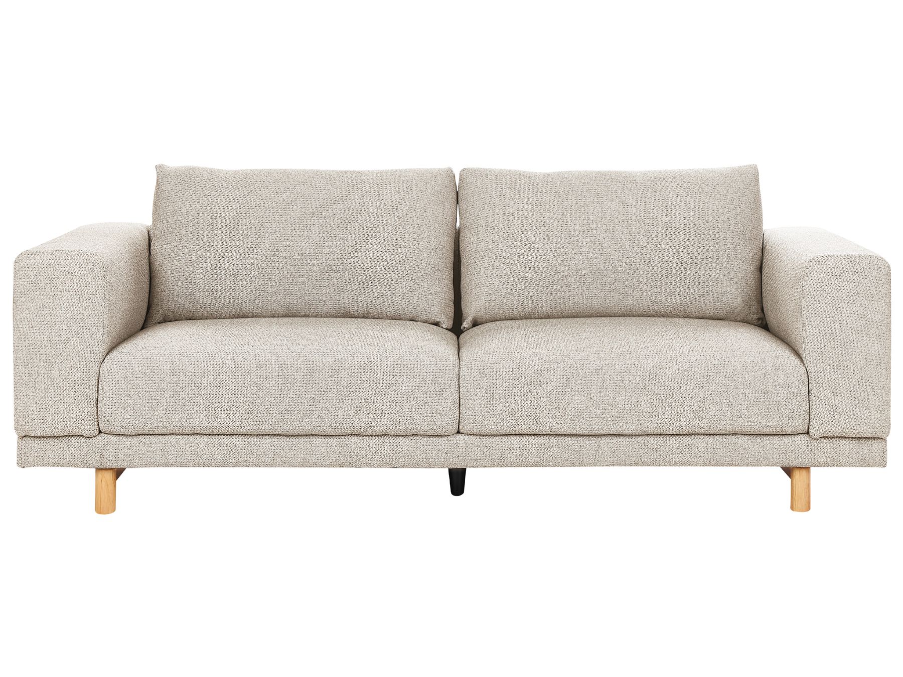 3 Seater Fabric Sofa Light Beige NIVALA