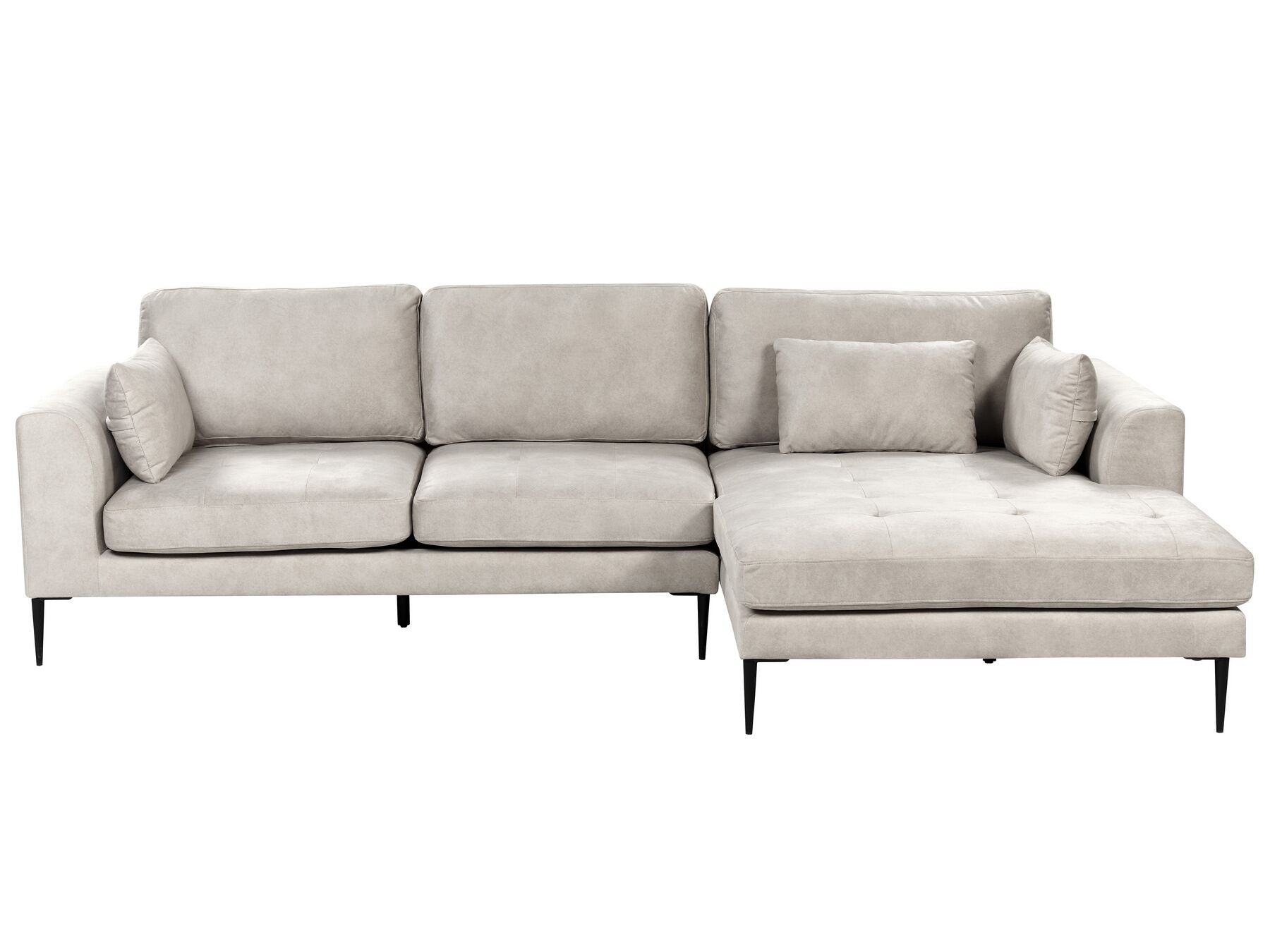 Corner Sofa FLAM Velvet Grey 3 Seater Left Hand