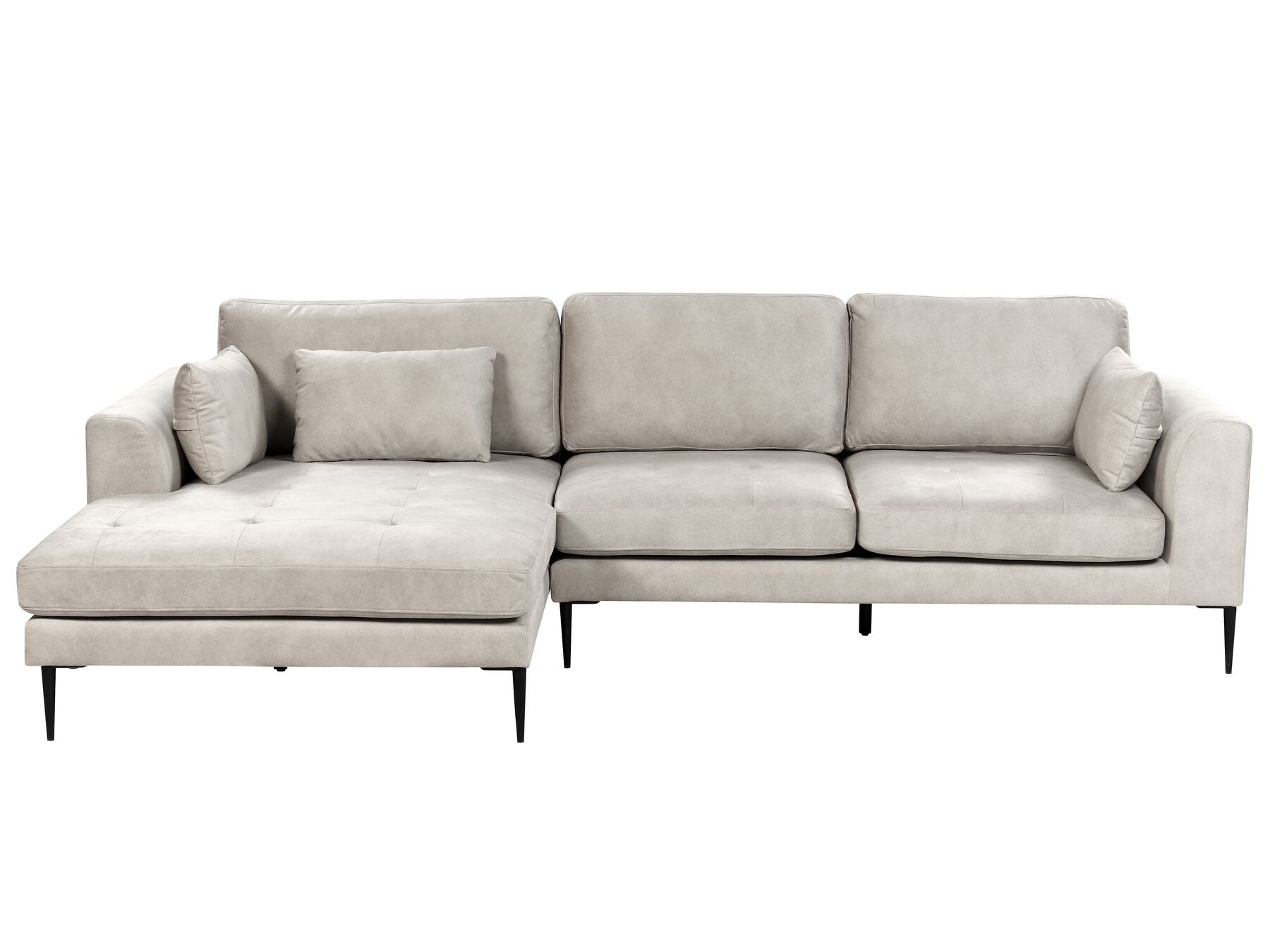 Corner Sofa FLAM Velvet Grey 3 Seater Right Hand