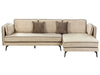 Corner Sofa Velvet Beige 3 Seater Left Hand