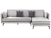 Corner Sofa Velvet Light Grey 3 Seater Left Hand