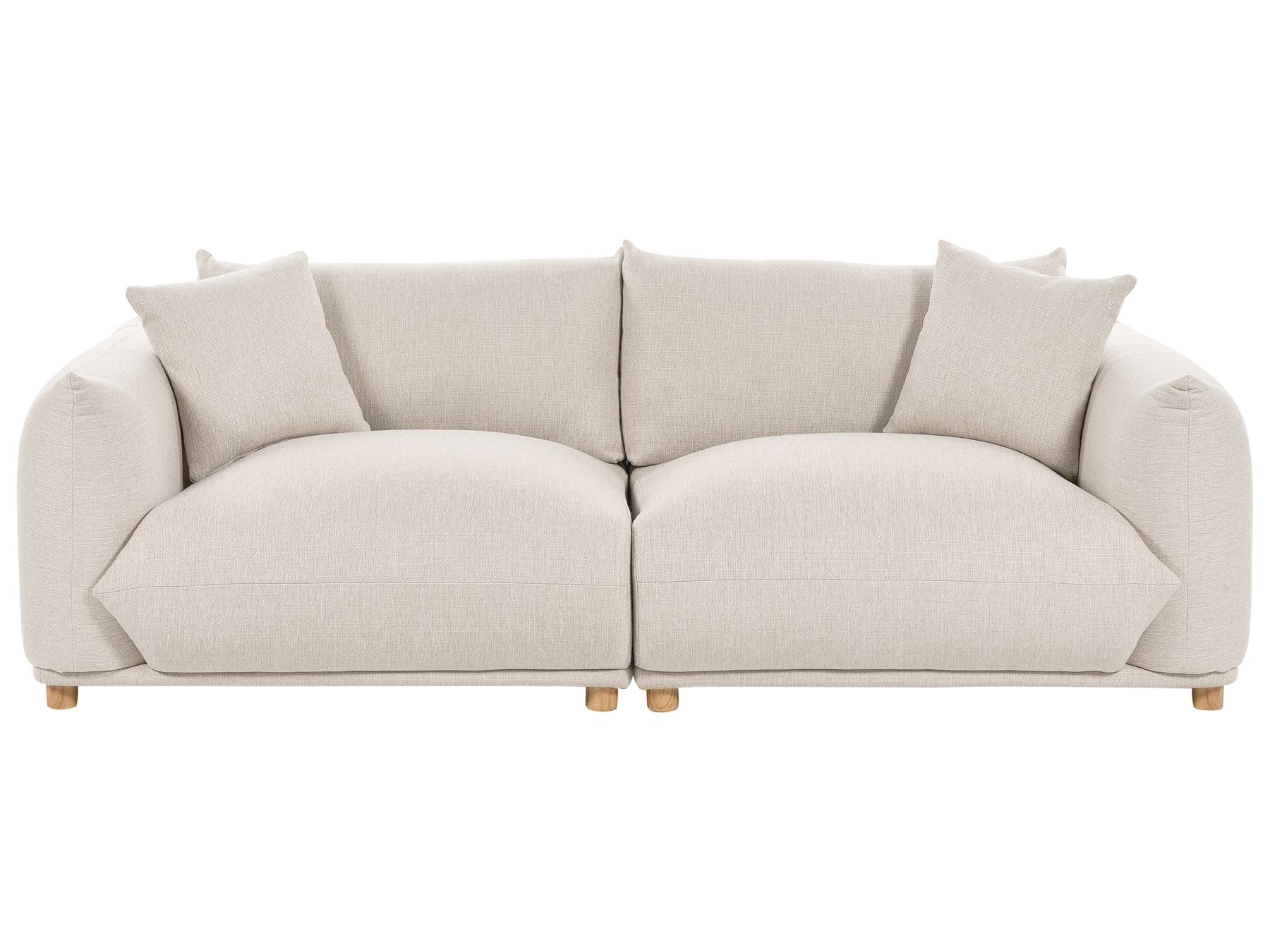 3 Seater Fabric Sofa Light Beige LUVOS