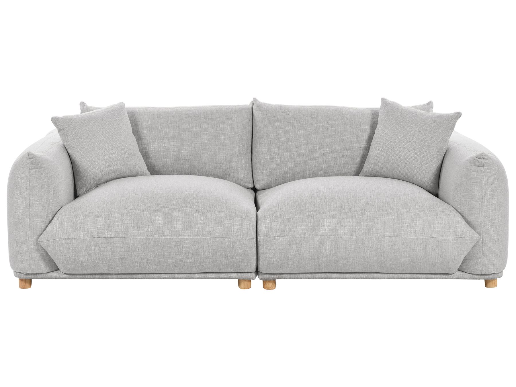 3 Seater Fabric Sofa Light Grey LUVOS