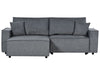 Corner Sofa Bed Fabric Dark Grey with Storage 3 Seater Right Hand