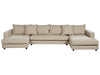 Corner Sofa Fabric Beige 5 Seater
