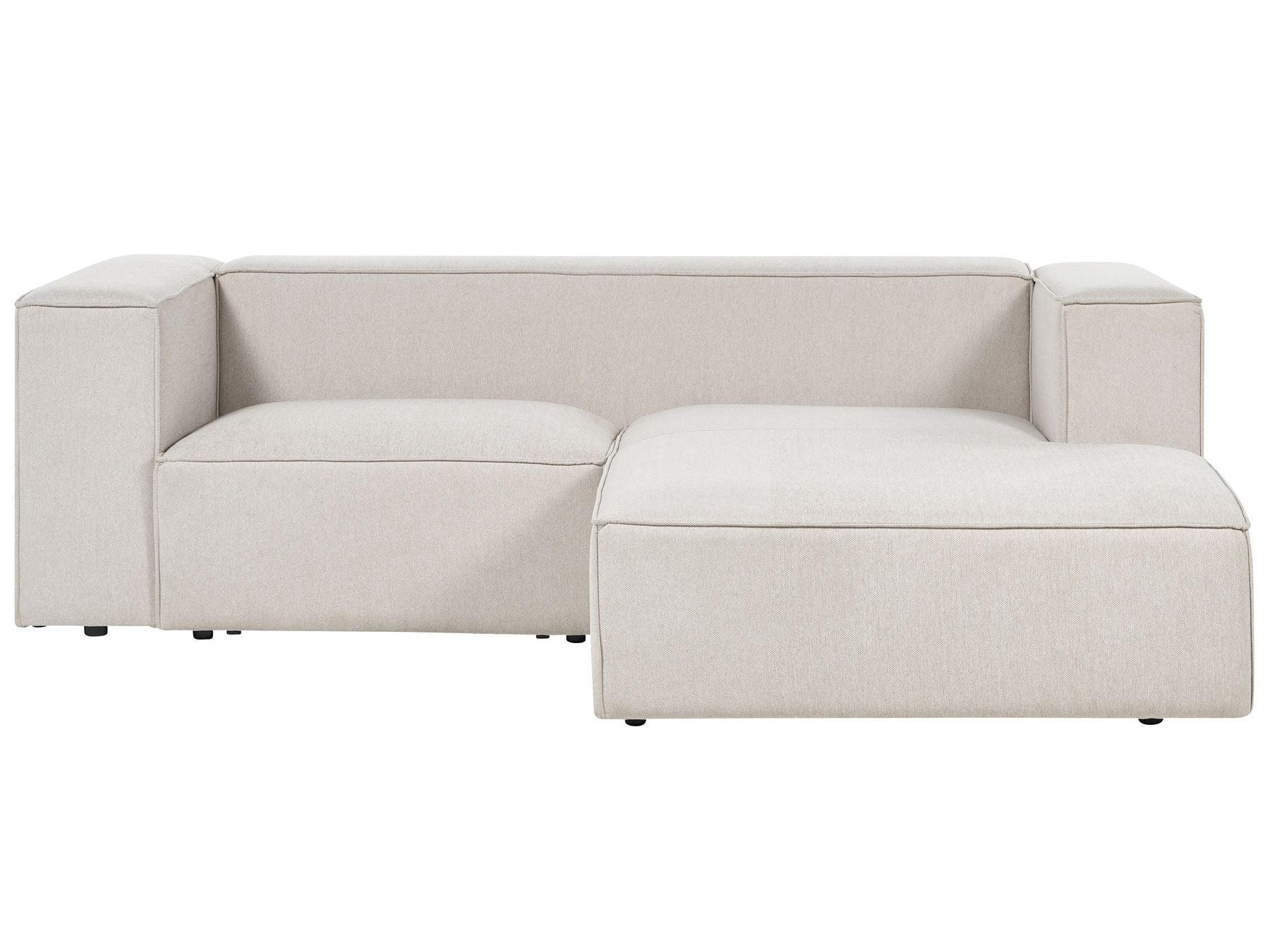 Left Hand 2 Seater Corner Sofa Beige VERNON