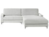 Corner Sofa Chenille Light Grey 3 Seater Left Hand