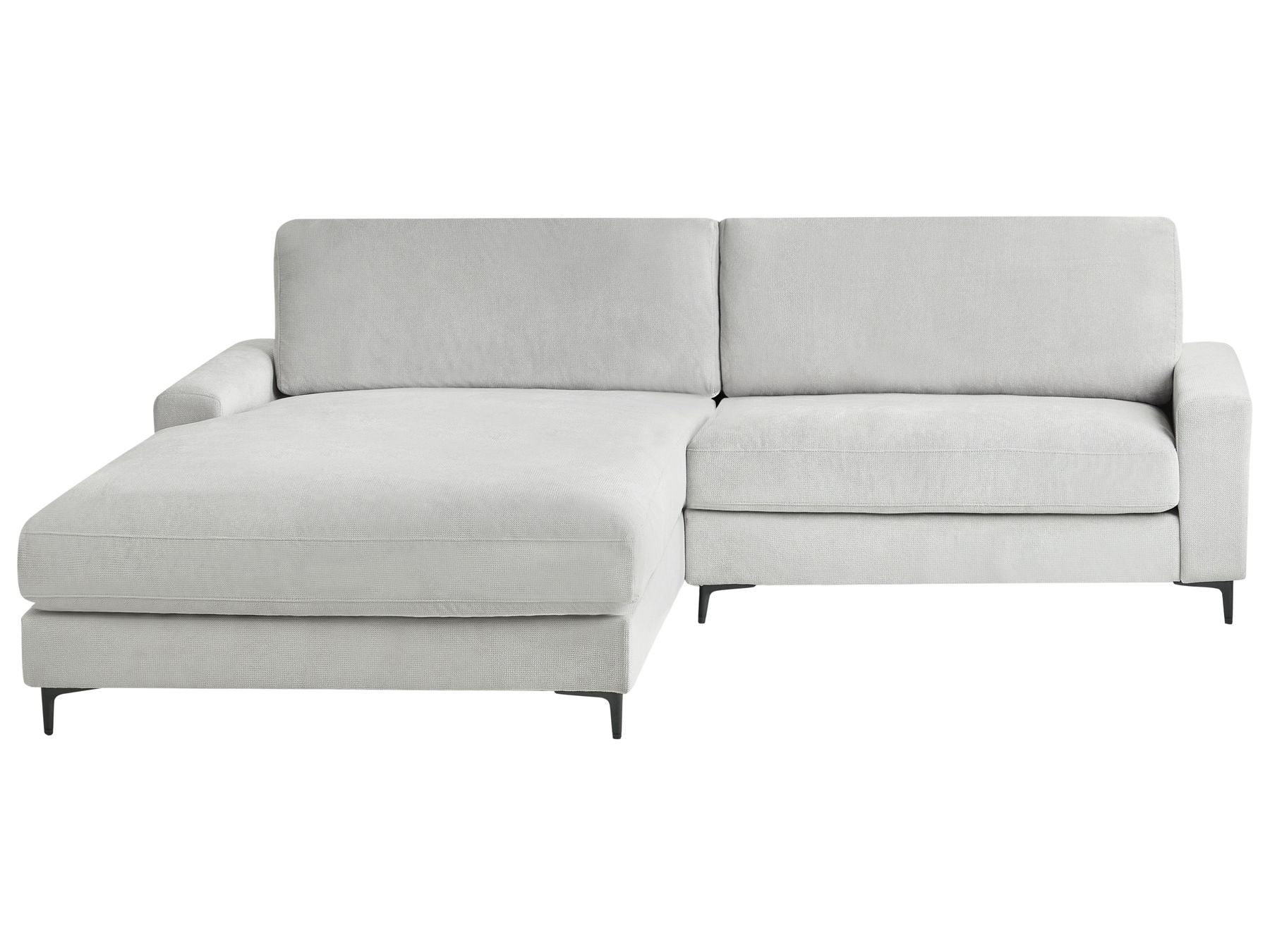Corner Sofa MALOY Chenille Light Grey 3 Seater Right Hand