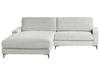 Corner Sofa Chenille Light Grey 3 Seater Right Hand