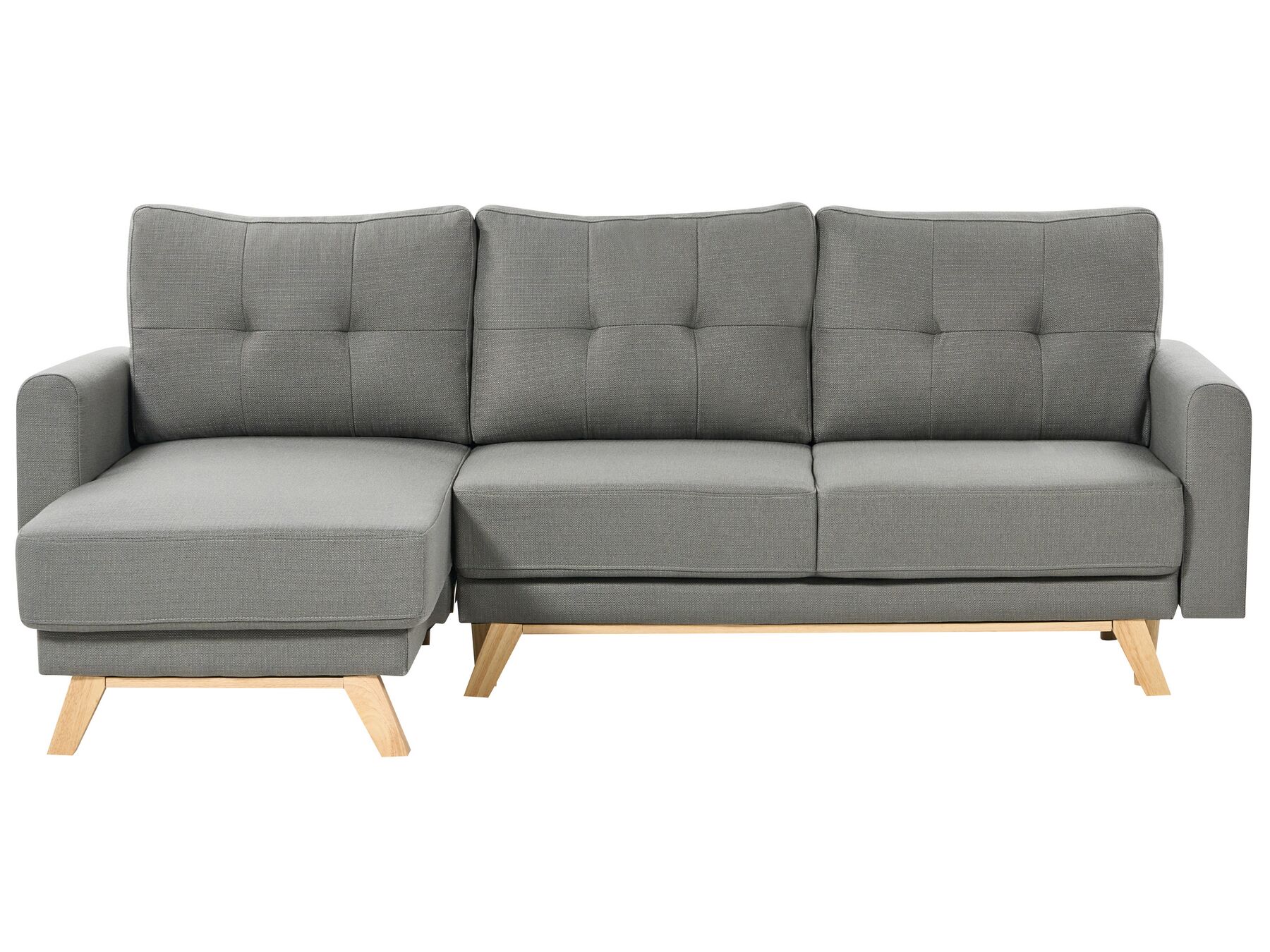 Corner Sofa Bed SIRO Fabric Grey with Storage 3 Seater Right Hand