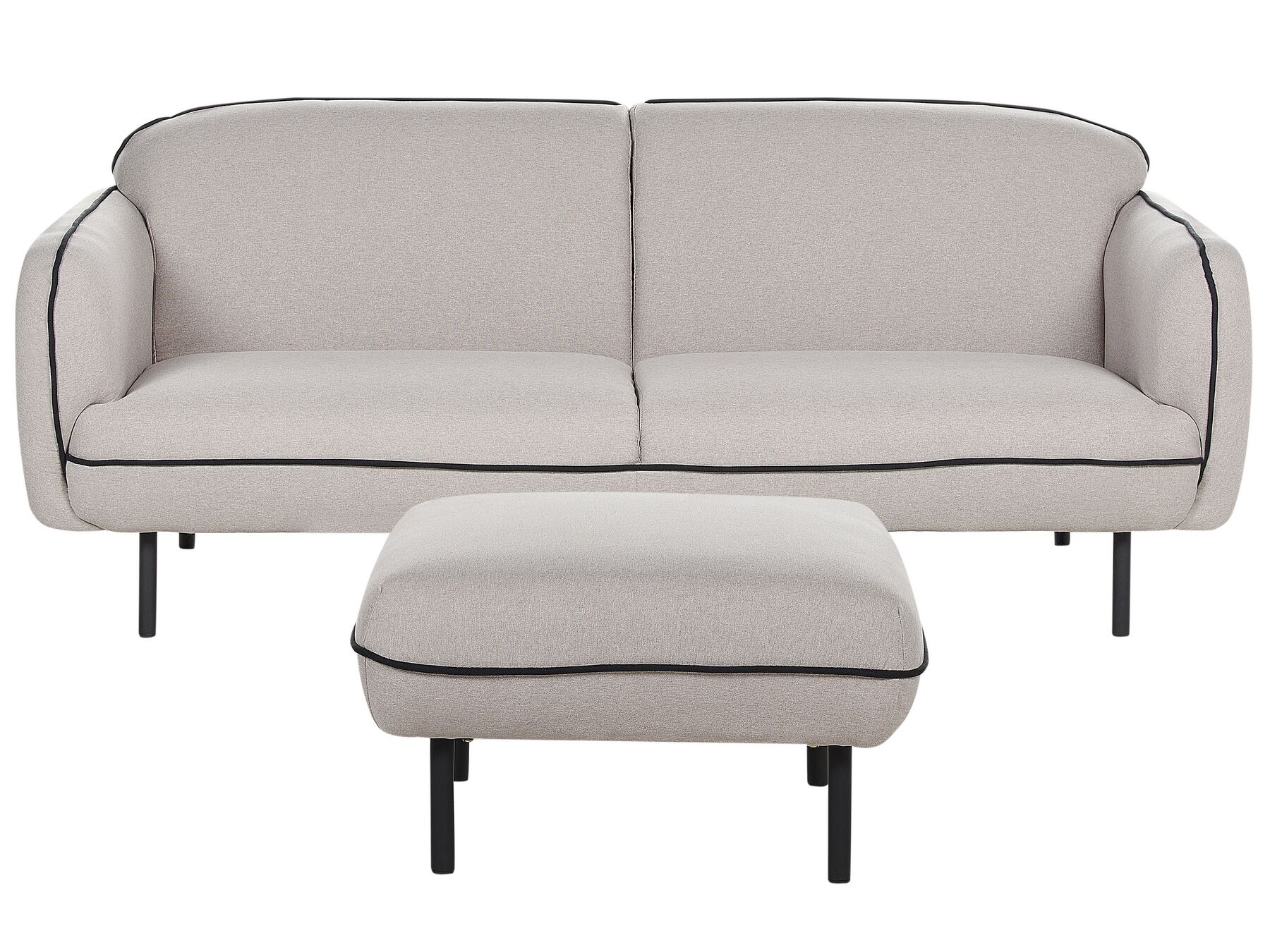 Fabric Sofa with Ottoman Light Grey TONSBERG