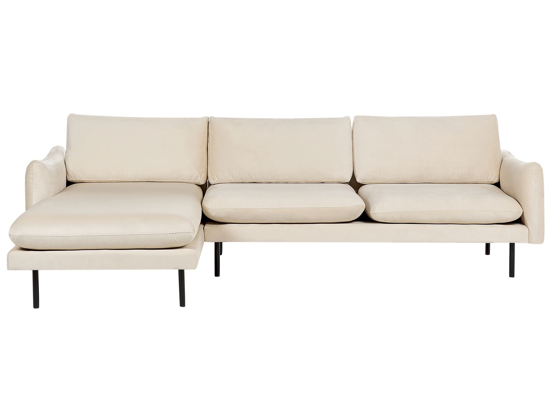 Corner Sofa VINTERBRO Velvet Light Beige 4 Seater Right Hand