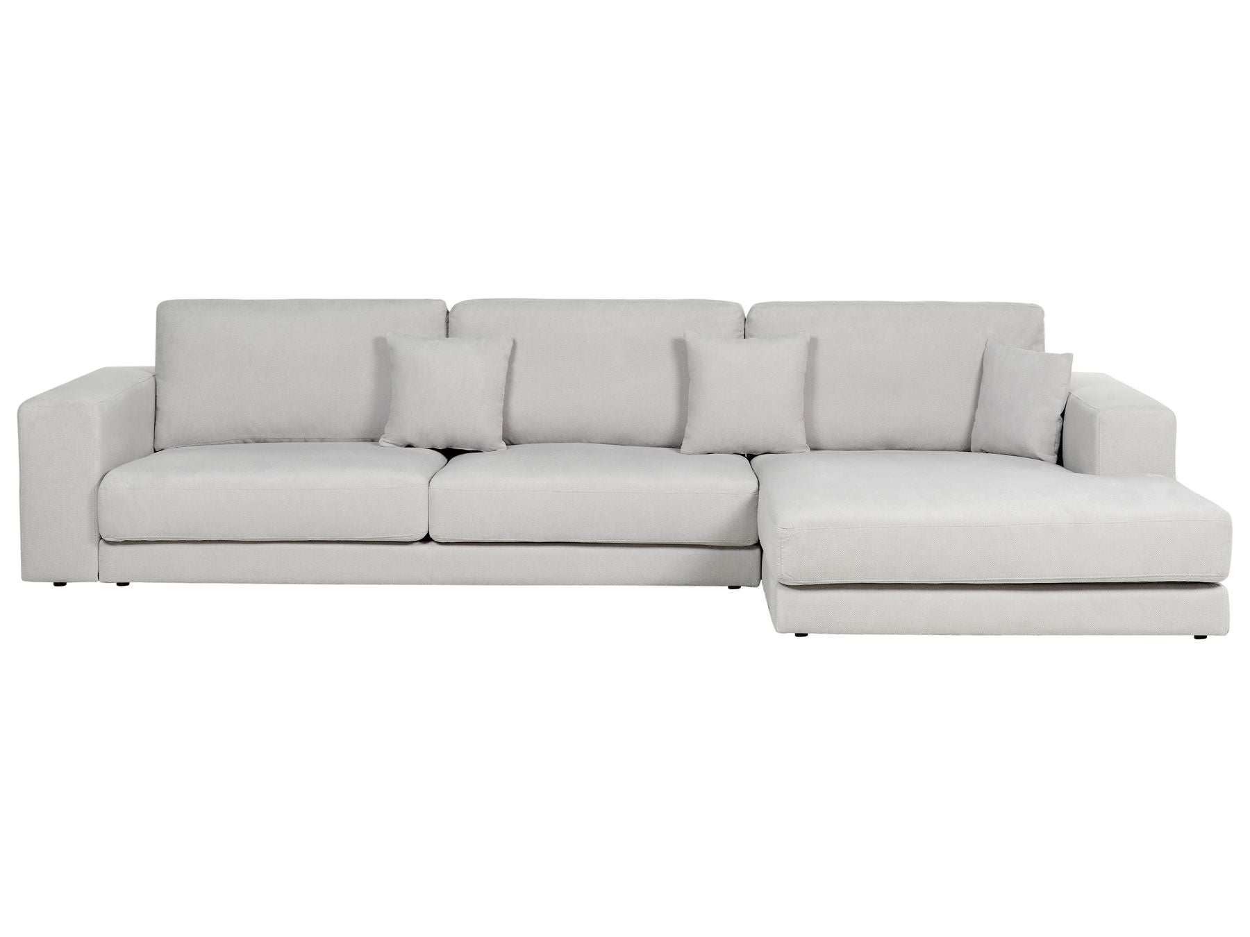 Corner Sofa LOFOTEN Fabric Light Grey 4 Seater Left Hand