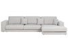 Corner Sofa Fabric Light Grey 4 Seater Left Hand