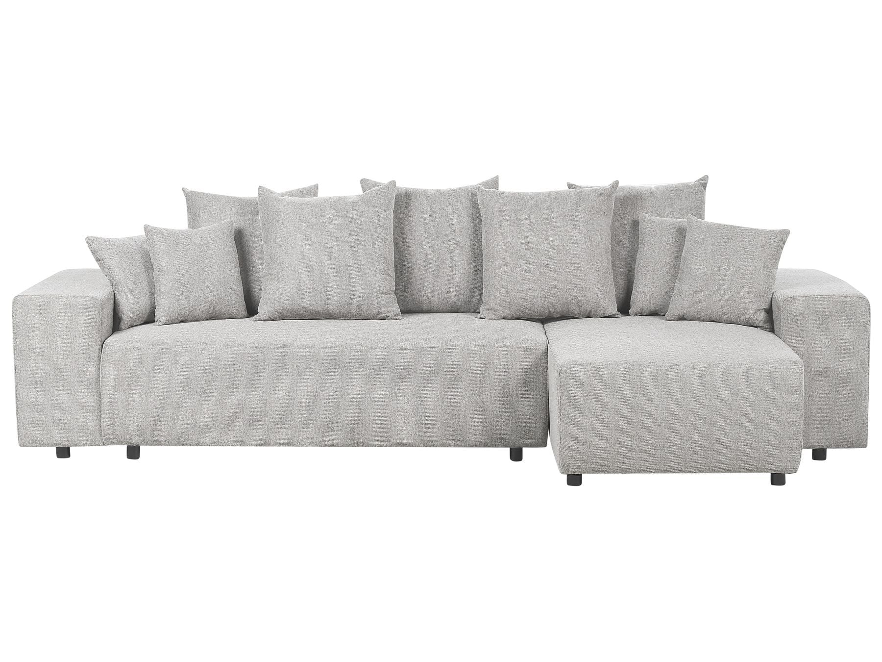 Corner Sofa Bed LUSPA Fabric Light Grey with Storage 3 Seater Left Hand