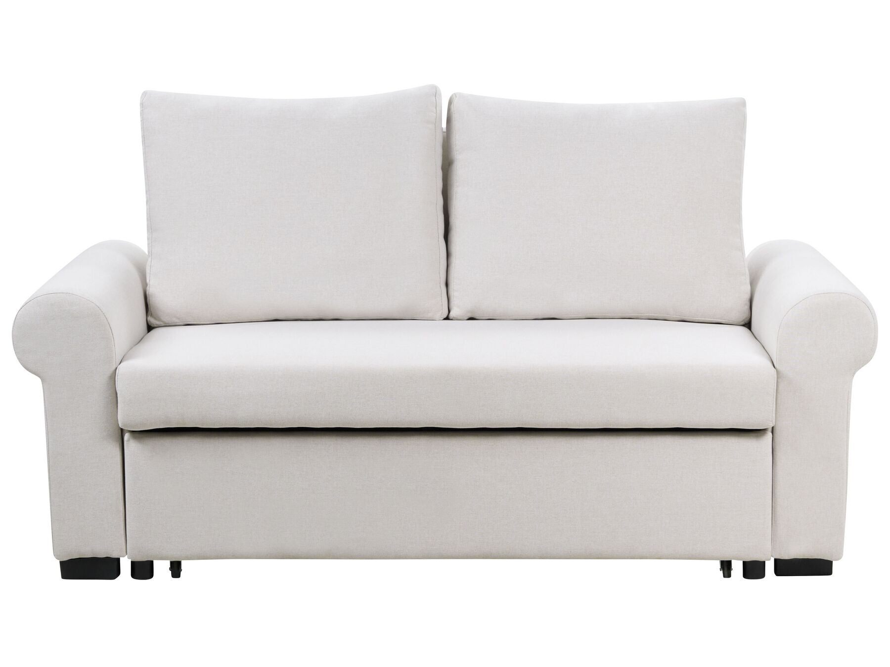 Sofa Bed SILDA Fabric Light Beige 2 Seater