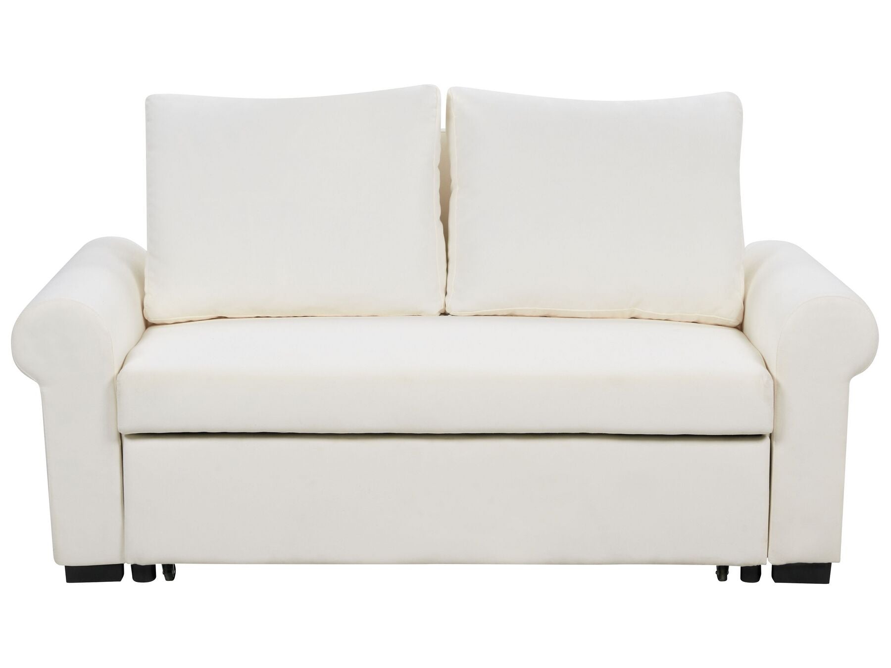 Sofa Bed SILDA Fabric Off-White White 2 Seater