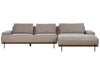 Corner Sofa Fabric Light Brown 3 Seater Left Hand