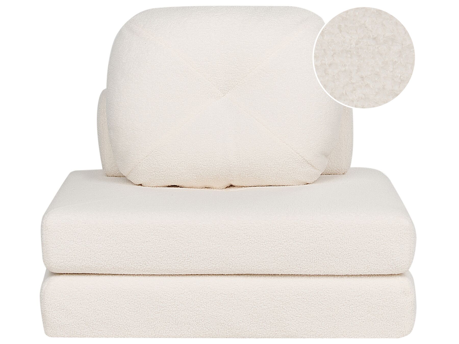 Single Sofa Bed OLDEN Boucle White