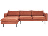 Corner Sofa Chenille Golden Brown 4 Seater Right Hand