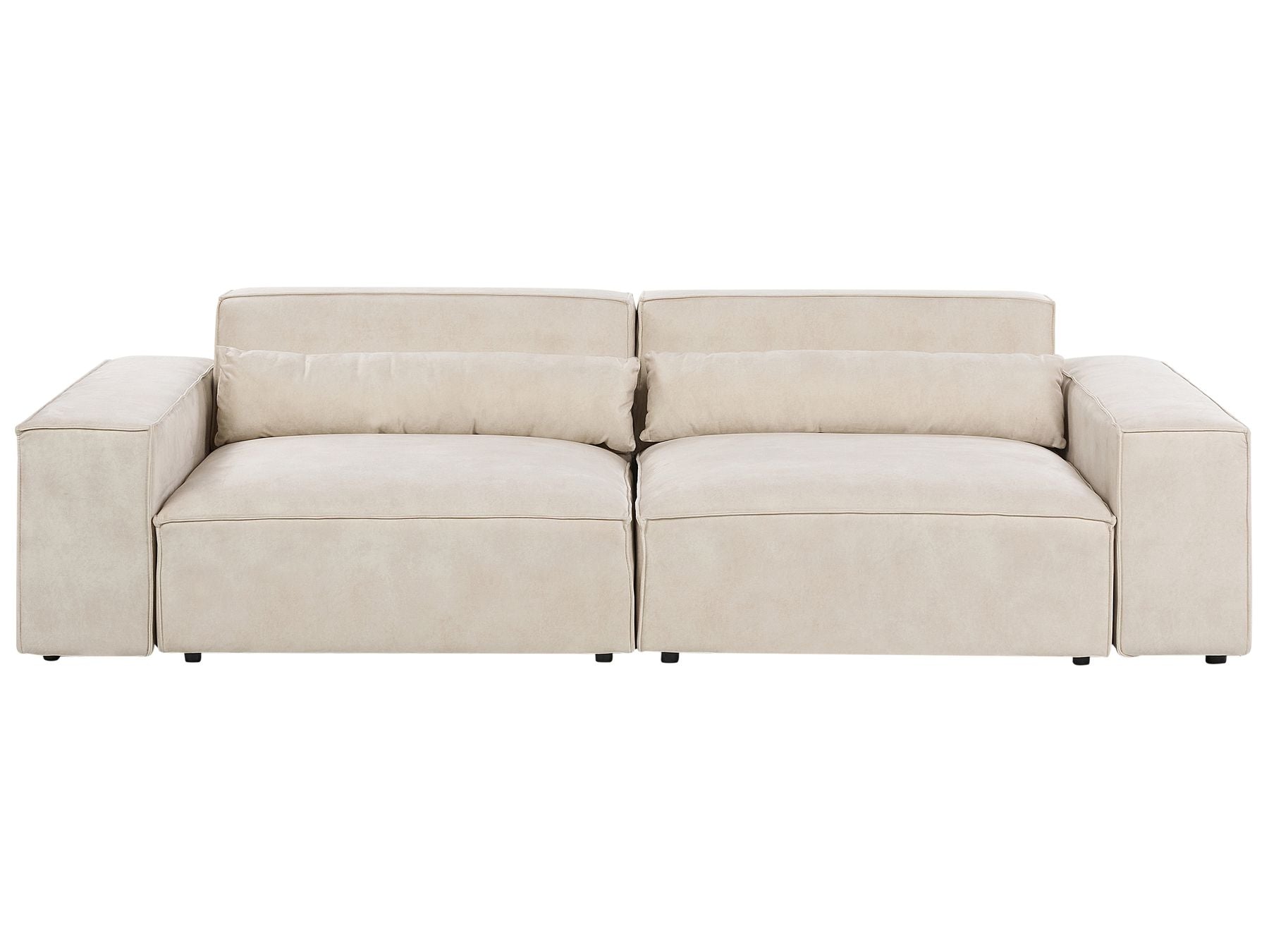 2 Seater Modular Velvet Sofa Beige HELLNAR