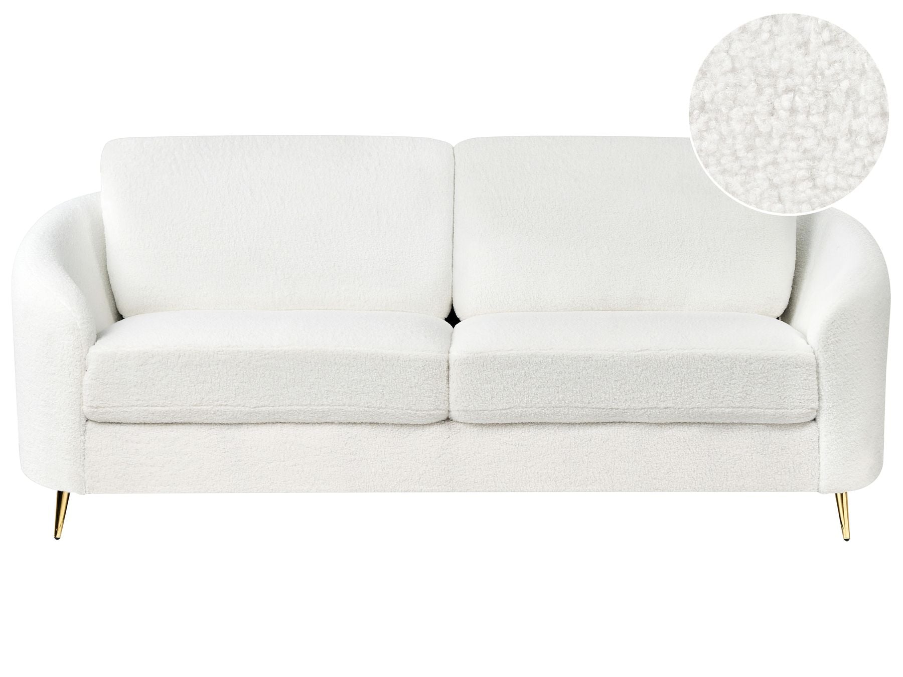 3 Seater Boucle Sofa White TROSA