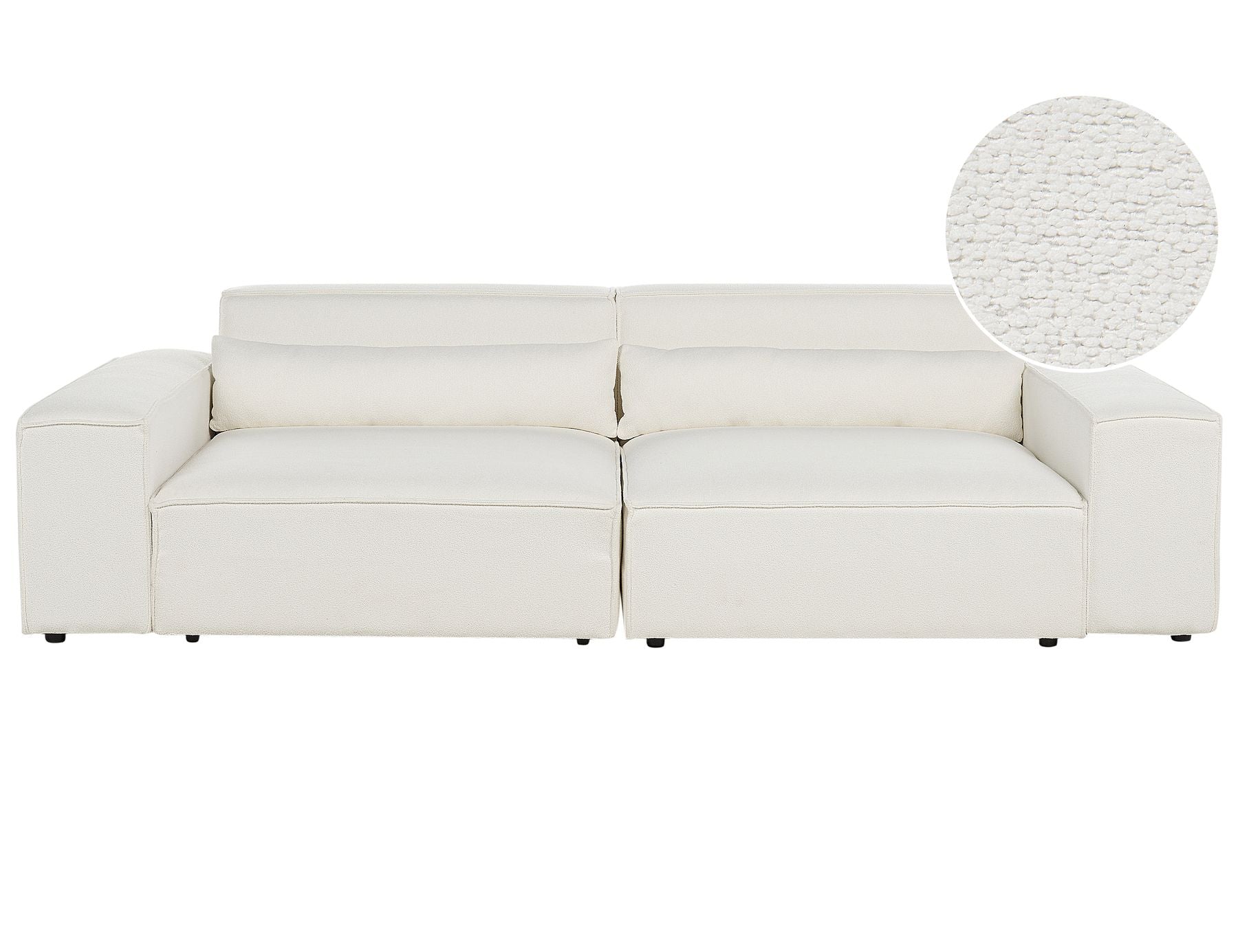 2 Seater Modular Boucle Sofa White HELLNAR