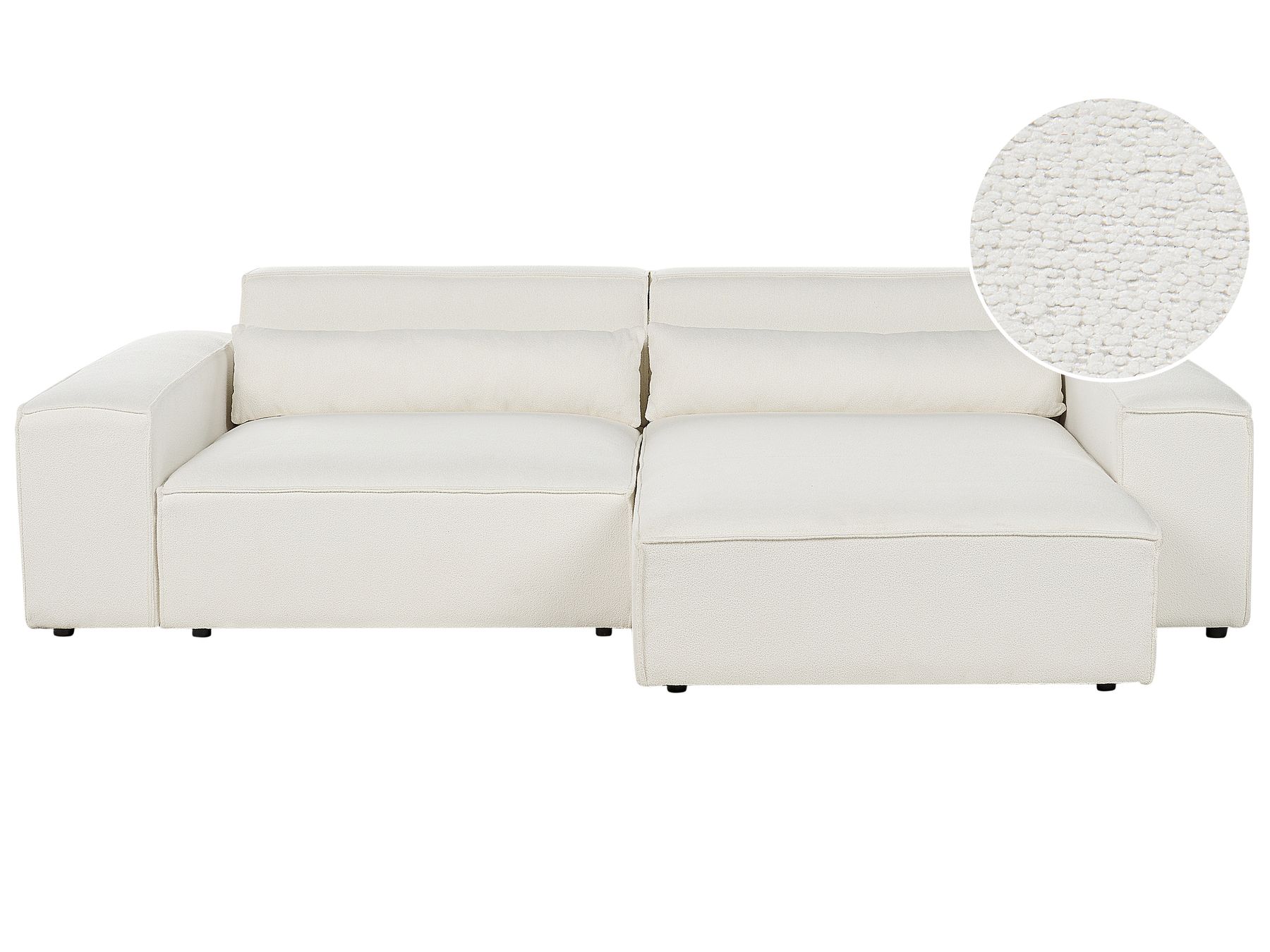 Modular Corner Sofa HELLNAR Boucle Off-White 2 Seater Left Hand