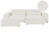 Modular Corner Sofa Boucle Off-White with Ottoman 2 Seater Left Hand