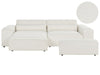 Modular Corner Sofa Boucle Off-White with Ottoman 2 Seater Right Hand