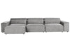 3 Seater Modular Fabric Sofa with Ottoman Grey