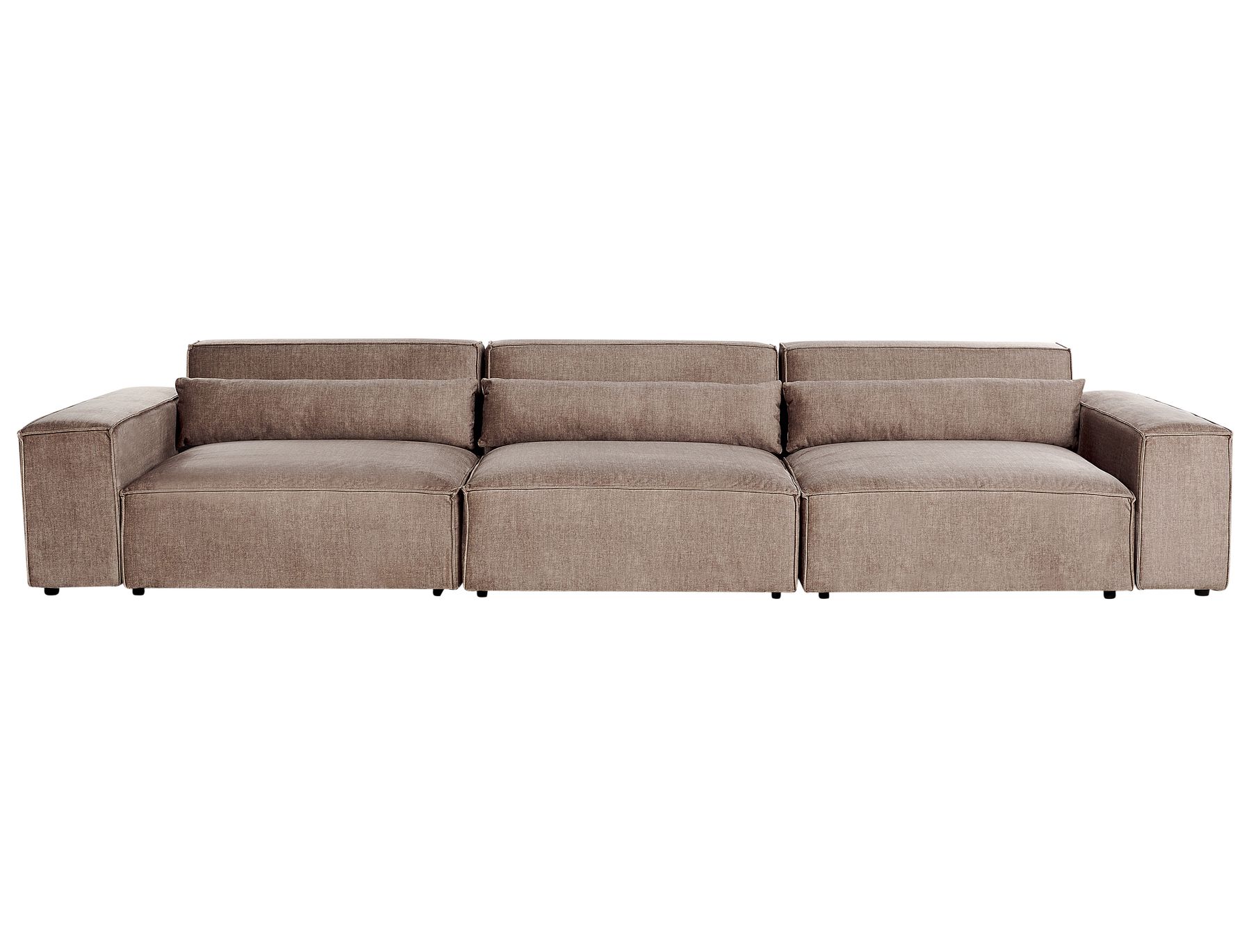 3 Seater Modular Fabric Sofa Brown HELLNAR