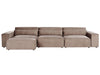3 Seater Modular Fabric Sofa with Ottoman Brown