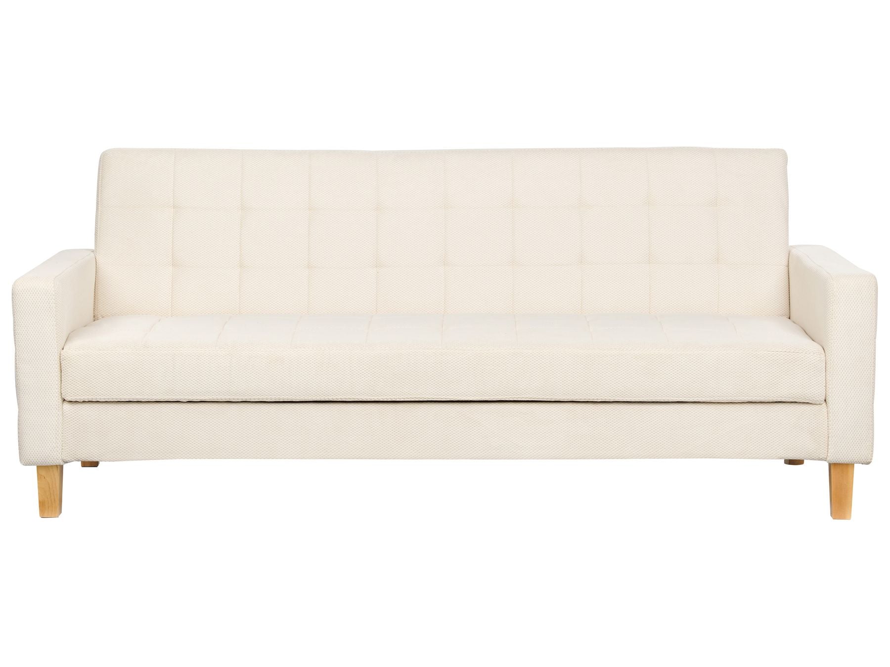 Sofa Bed VEHKOO Fabric Off-White 3 Seater