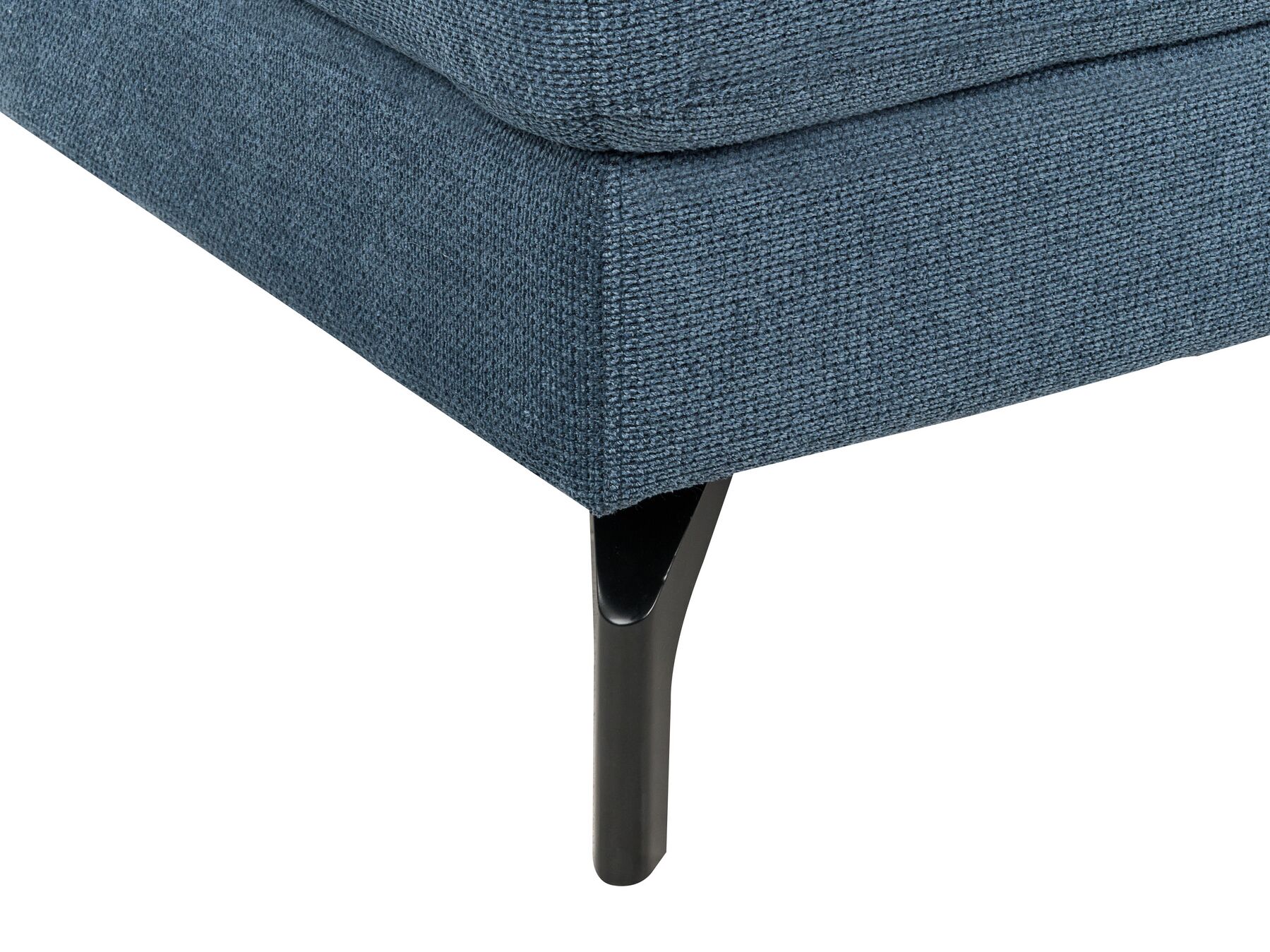 Right Hand Fabric Corner Sofa Blue GLOSLI
