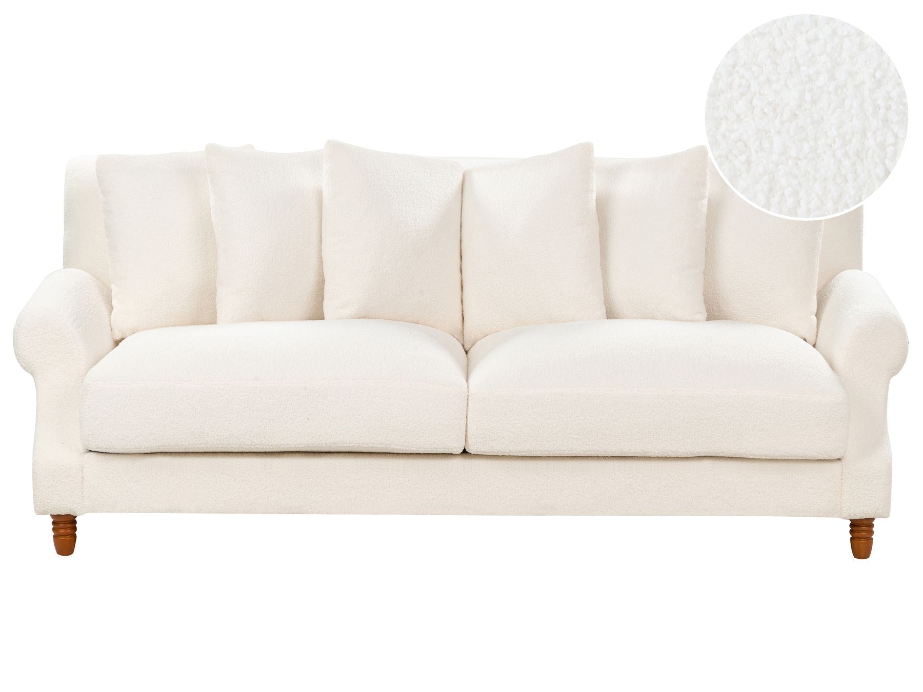 3 Seater Boucle Sofa Off-White EIKE