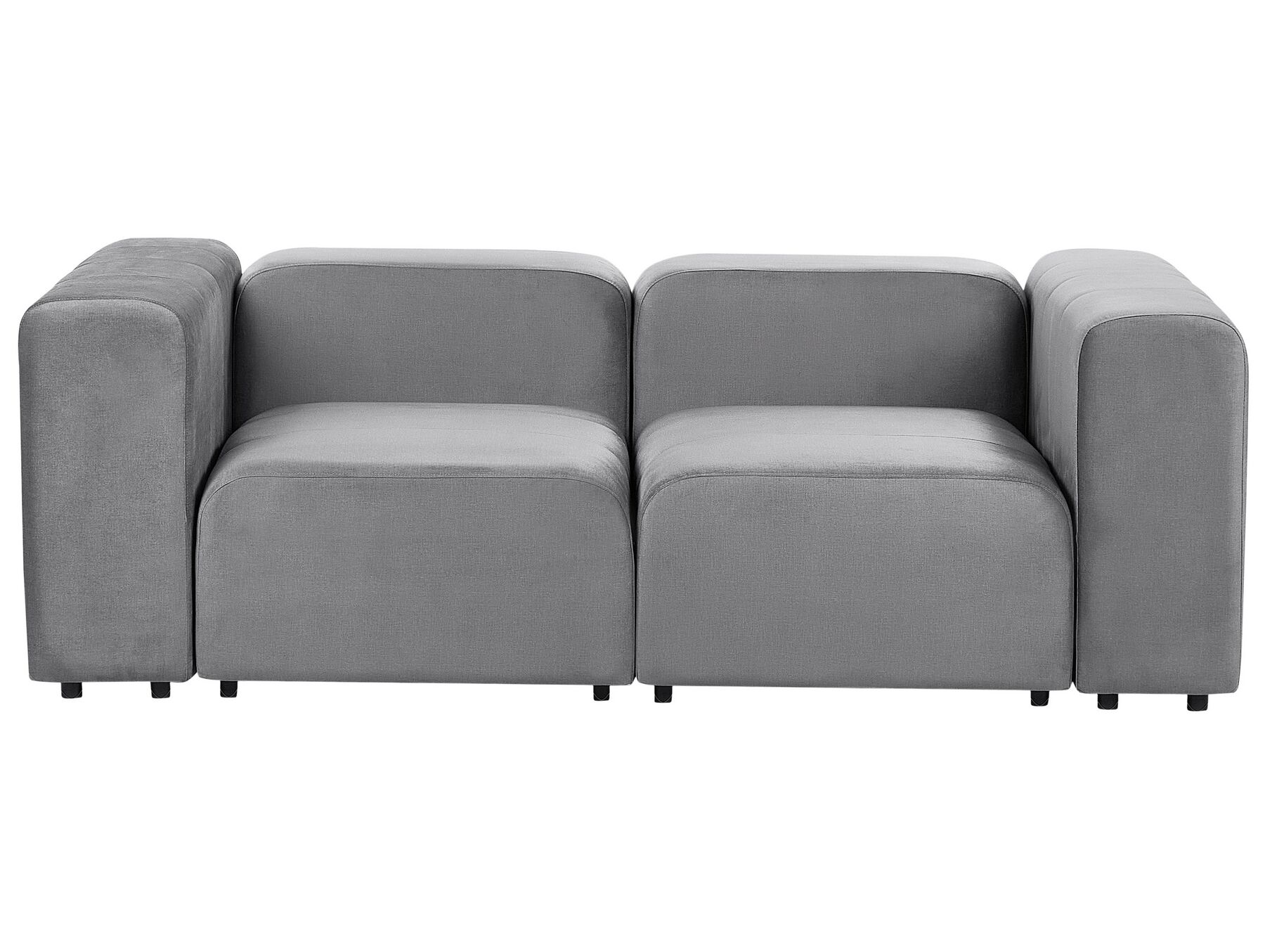 2 Seater Modular Velvet Sofa Grey FALSTERBO