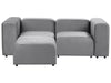 2 Seater Modular Velvet Sofa with Ottoman Grey