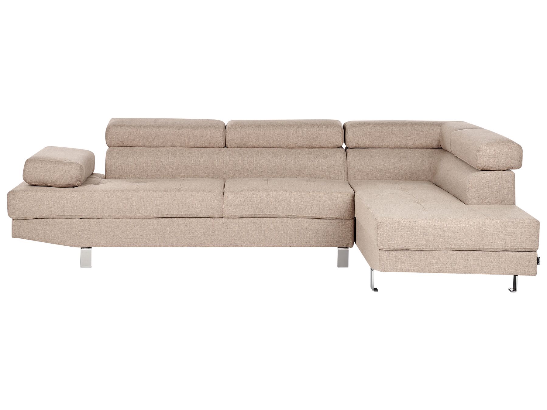 Corner Sofa NORREA Fabric Beige 5 Seater Left Hand