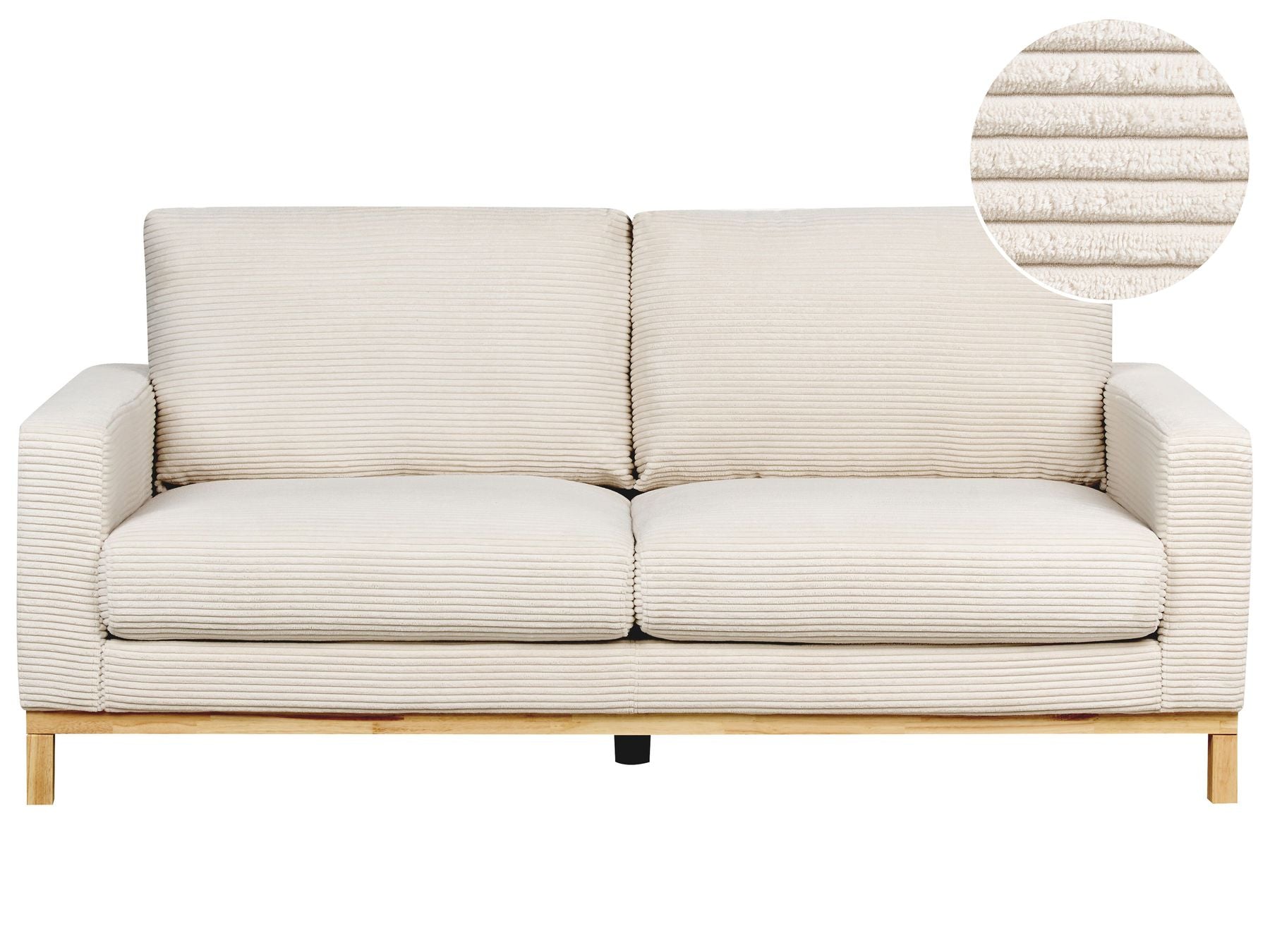 2 Seater Jumbo Cord Sofa Light Beige SIGGARD