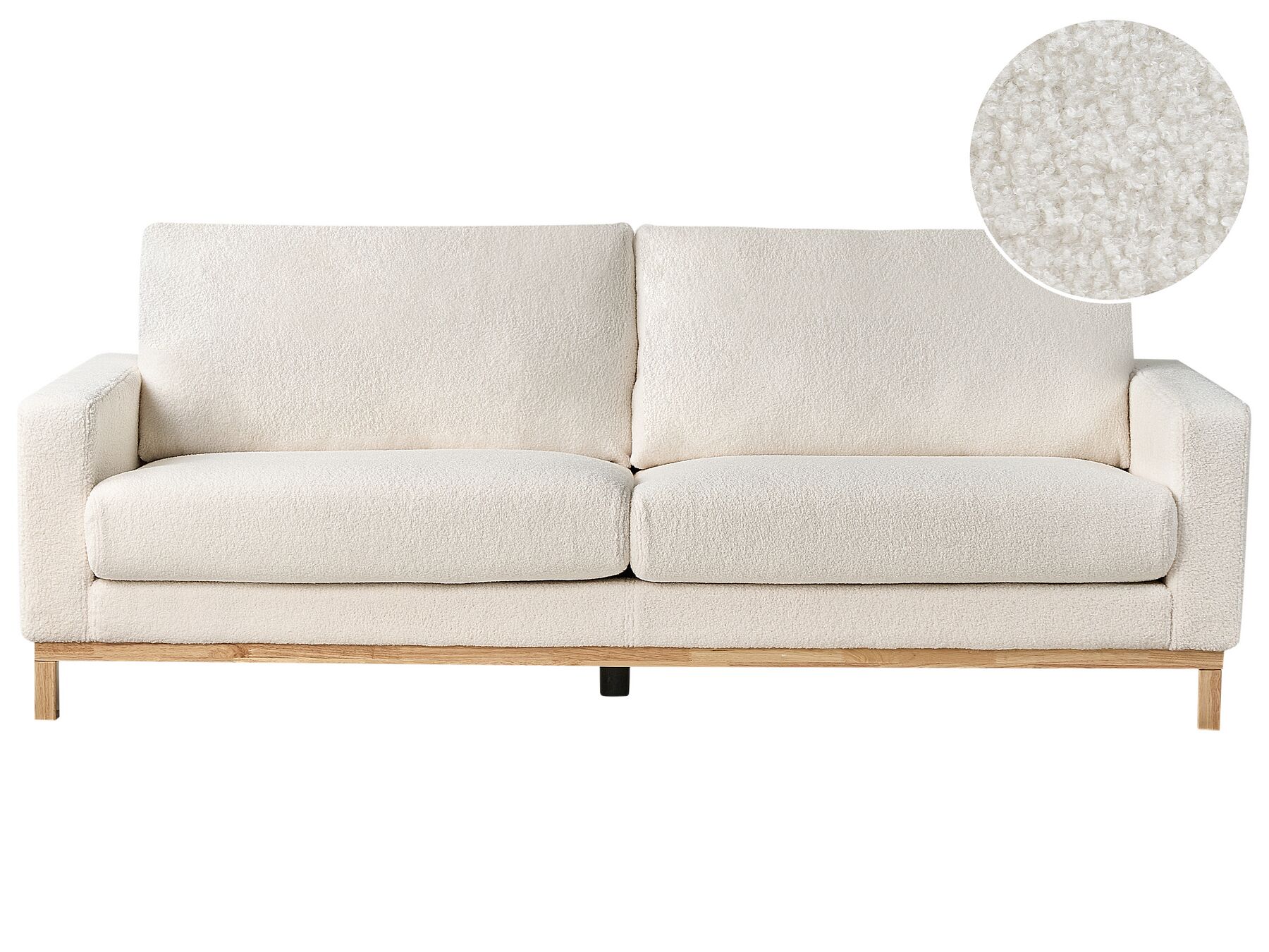 3 Seater Sofa White Boucle SIGGARD