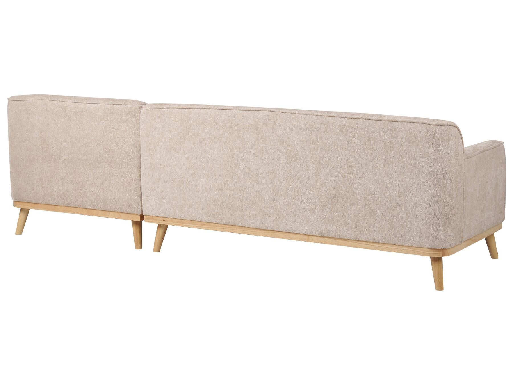 Left Hand Chenille Corner Sofa Beige SIMOS